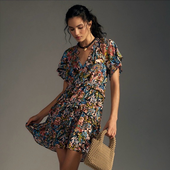 Anthropologie Robin Tiered Floral Multicolor Dress - Picture 1 of 4